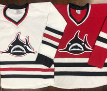 Load image into Gallery viewer, Custom Hockey Jerseys with a Shark Embroidered Twill Logo
