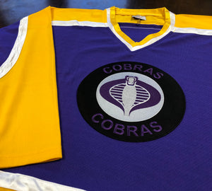 Custom Hockey Jerseys with the Cobras Embroidered Twill Logo