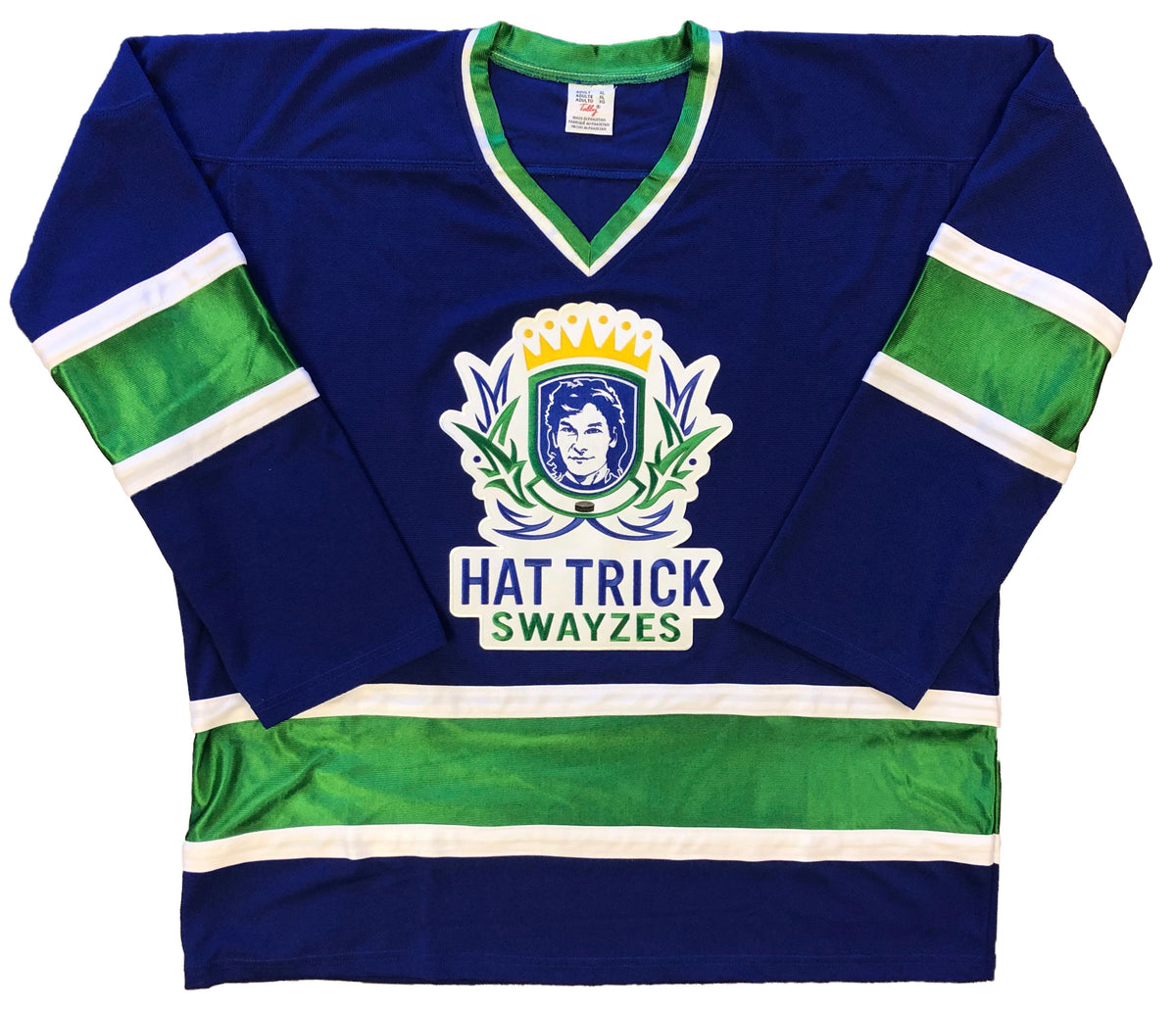 Custom Hockey Jerseys with a Hat Trick Swayze Embroidered Twill Logo