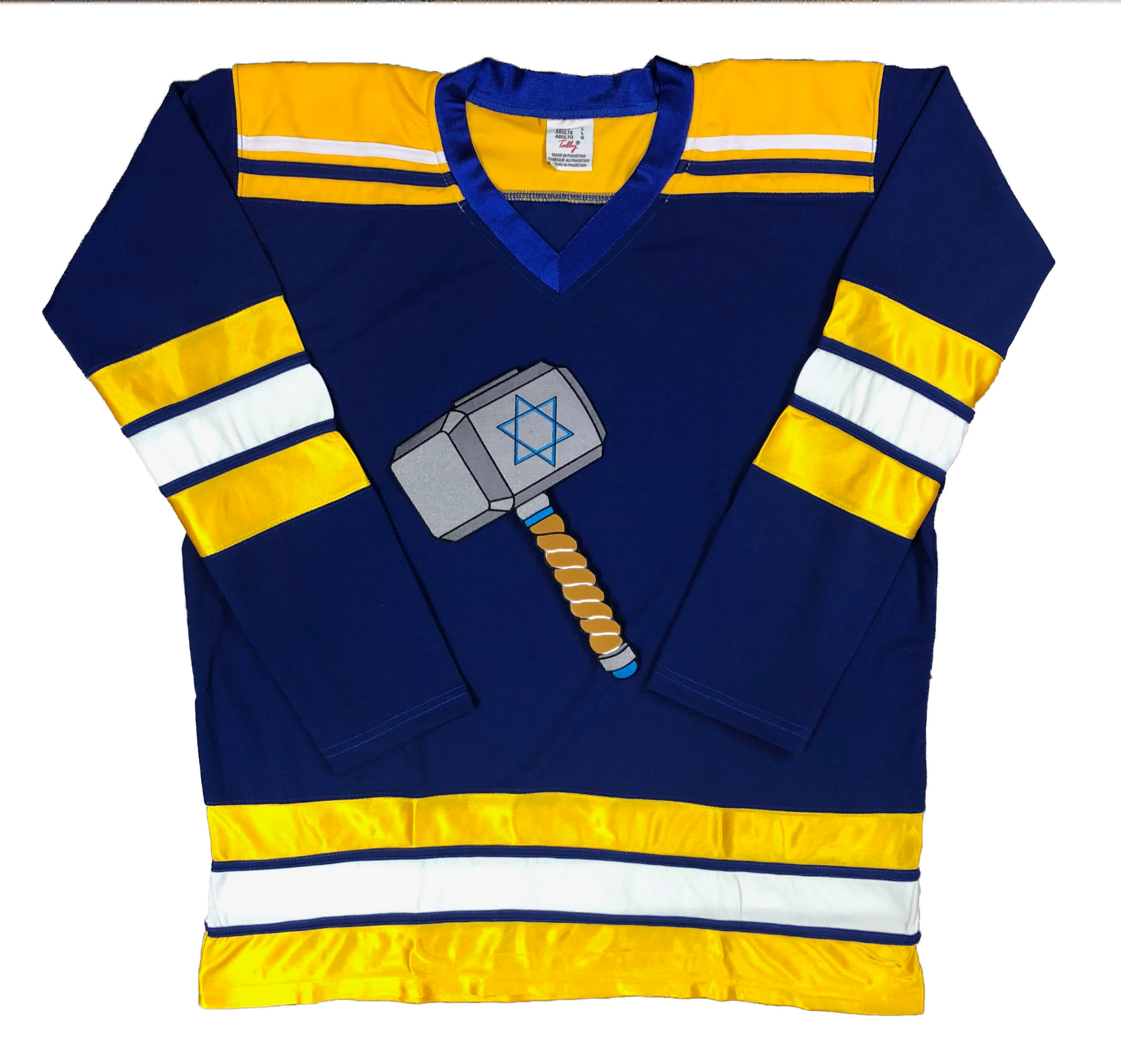 Custom Hockey Jerseys with A Chiefs Embroidered Twill Logo Adult Goalie Cut / (name and Sleeve Numbers) / Blue