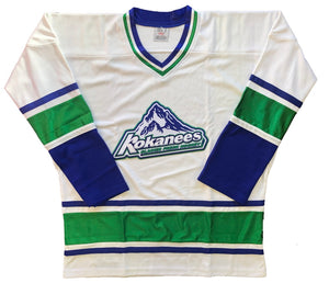 Custom Hockey Jerseys with a Kokanees Embroidered Twill Logo