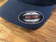 Load image into Gallery viewer, Flex-Fit Hat with a Blues crest / logo $39 (Navy Blue  / Navy Blue)
