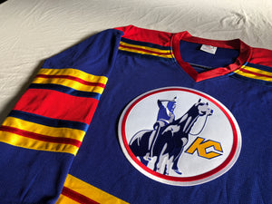 Custom hockey jerseys with the Scouts embroidered twill team logo.