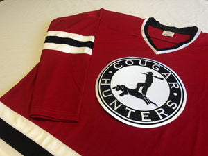 Custom hockey jerseys with the Cougar Hunters logo