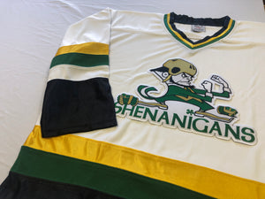 Custom hockey jersey with the Shenanigan's team logo.