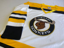 Load image into Gallery viewer, Custom hockey jerseys with the Swamp Donkeys team logo.
