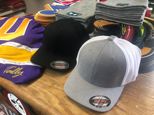 Flex-Fit Hats and Beanies with Your Team's Twill Logos (Free Shipping)