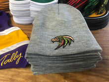 Load image into Gallery viewer, Beanie (Grey) with a Hawk embroidered twill crest / logo $29
