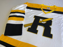 Load image into Gallery viewer, Custom hockey jersey with &quot;R&quot; embroidered twill team logo
