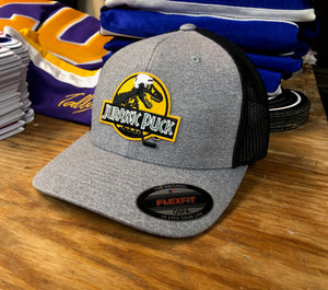 Flex-Fit Hat with the Jurassic Puck embroidered twill crest $39 (Grey / Black)