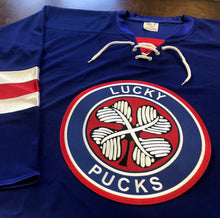 Load image into Gallery viewer, Custom Hockey Jerseys with a Lucky Pucks Twill Crest
