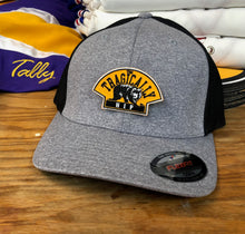Load image into Gallery viewer, Flex-Fit Hat with a Bruins style Hip embroidered twill crest $39 (Grey / Black)
