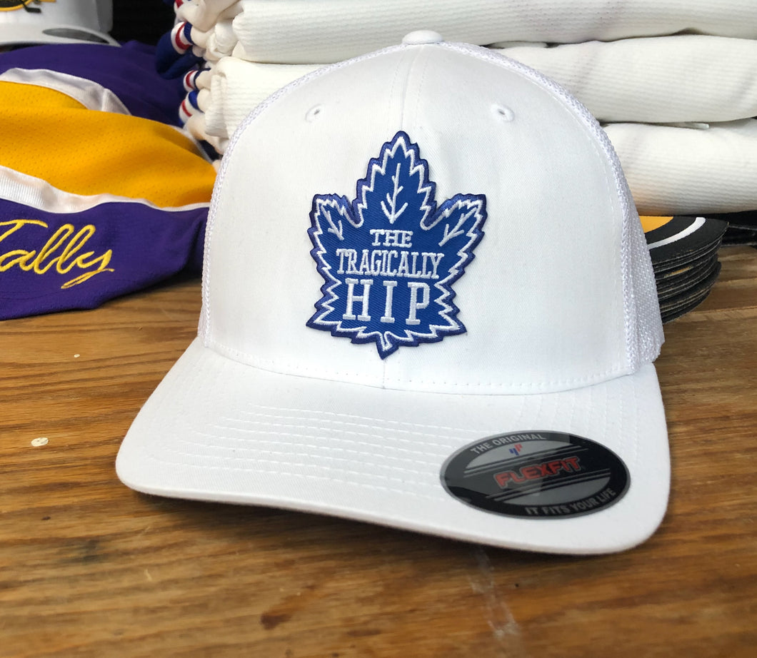 Flex-Fit Hat with a Hip crest / logo $39 (White / White)