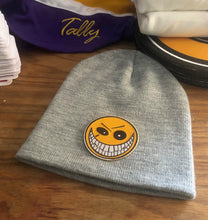 Load image into Gallery viewer, Beanie (Grey) with the Schadenfreude embroidered twill logo $29
