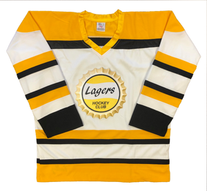 Custom Hockey Jerseys with the Lagers Hockey Club Embroidered Twill Logo
