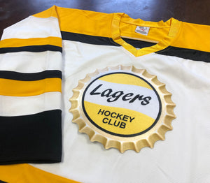 Custom Hockey Jerseys with the Lagers Hockey Club Embroidered Twill Logo