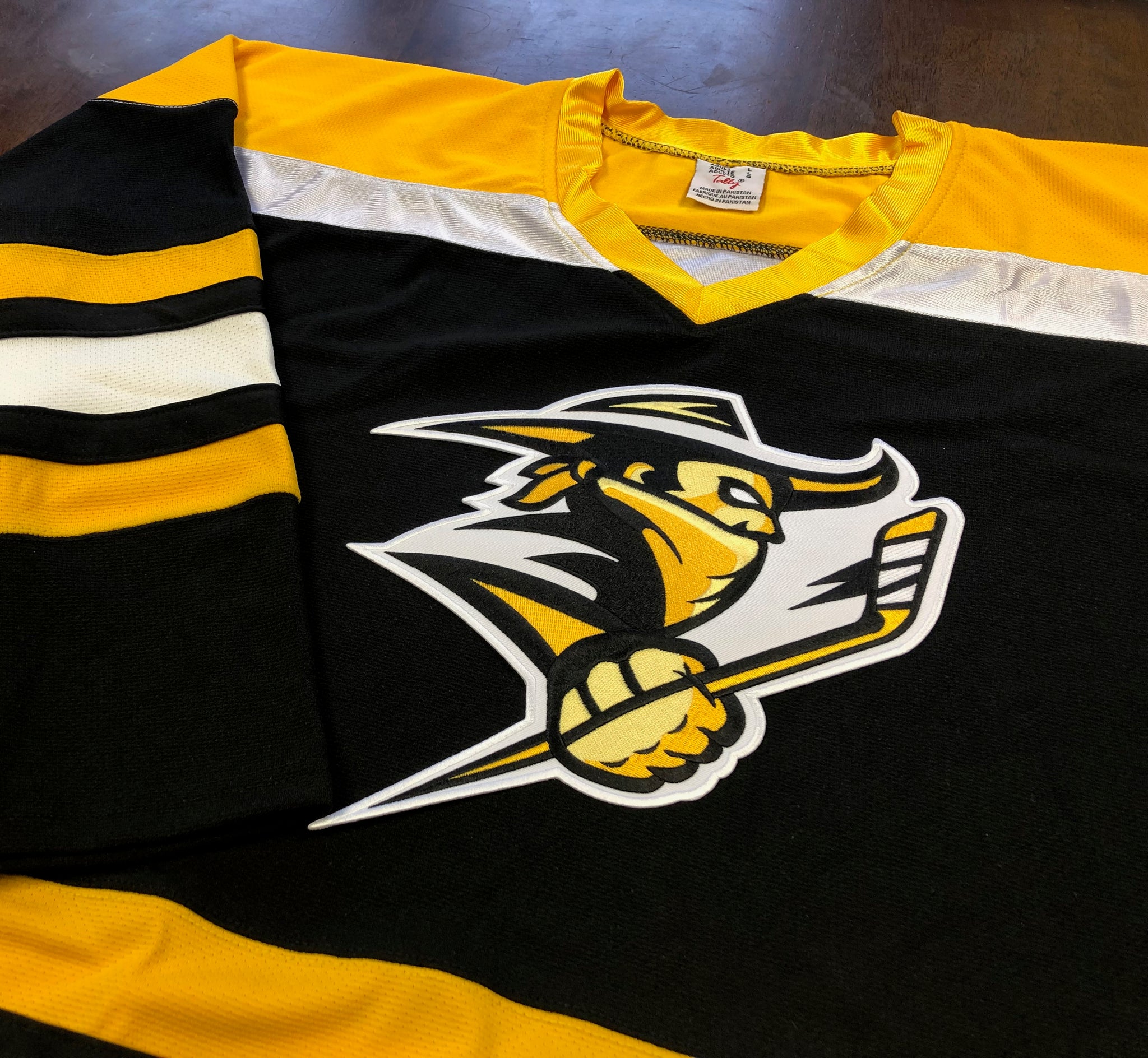 Custom Hockey Jerseys with A Knights Embroidered Twill Logo Youth XL / (Number on Back and Sleeves) / Blue