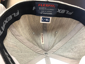 Flex-Fit Hat with the Puck Podcast crest / logo $39 (Heather)