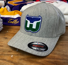 Load image into Gallery viewer, Flex-Fit Hat with a Whaler crest / logo $39 (Heather)
