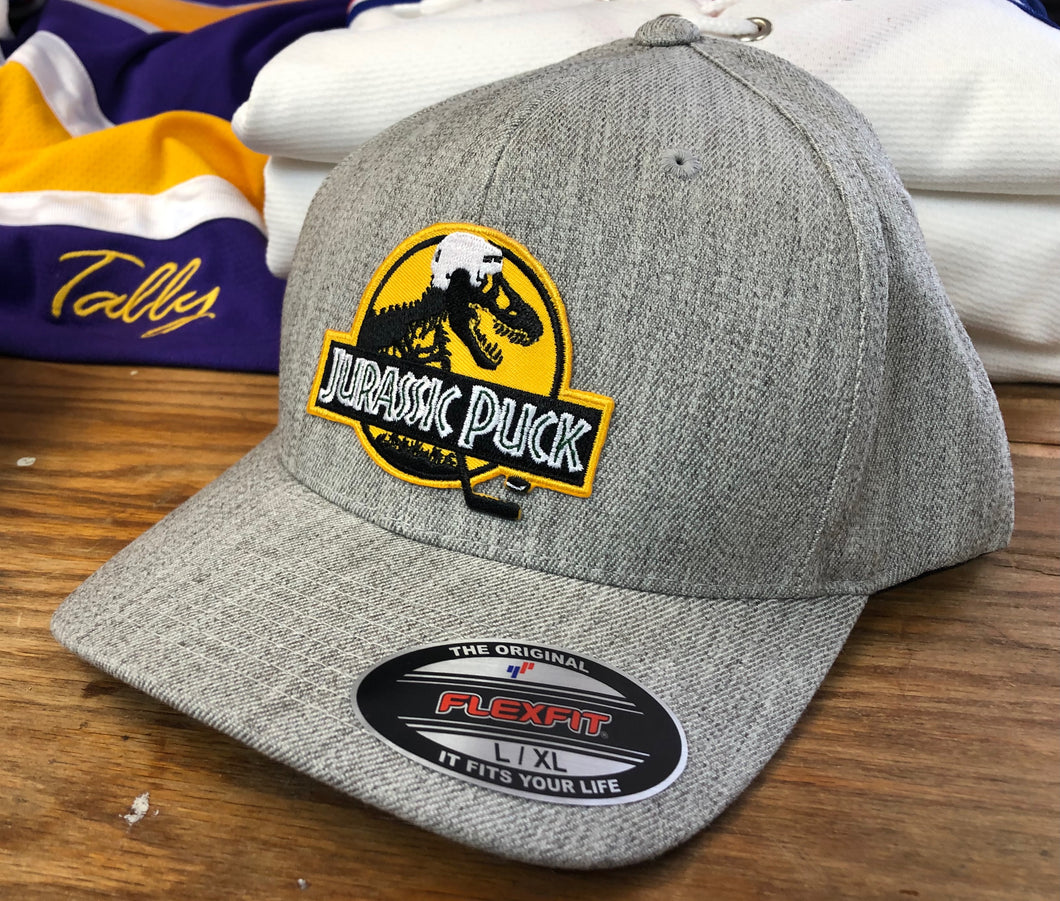 Flex-Fit Hat with a Jurassic Puck (crest / logo $39 (Heather)