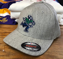 Load image into Gallery viewer, Flex-Fit Hat with a Johnny Canuck (crest / logo $39 (Heather)
