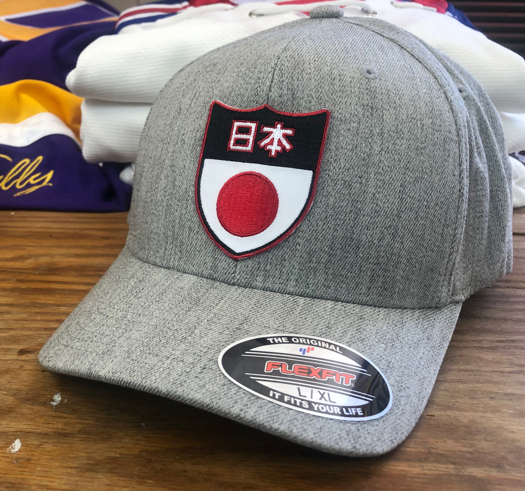 Flex-Fit Hat with a Team Japan crest / logo $39 (Heather)