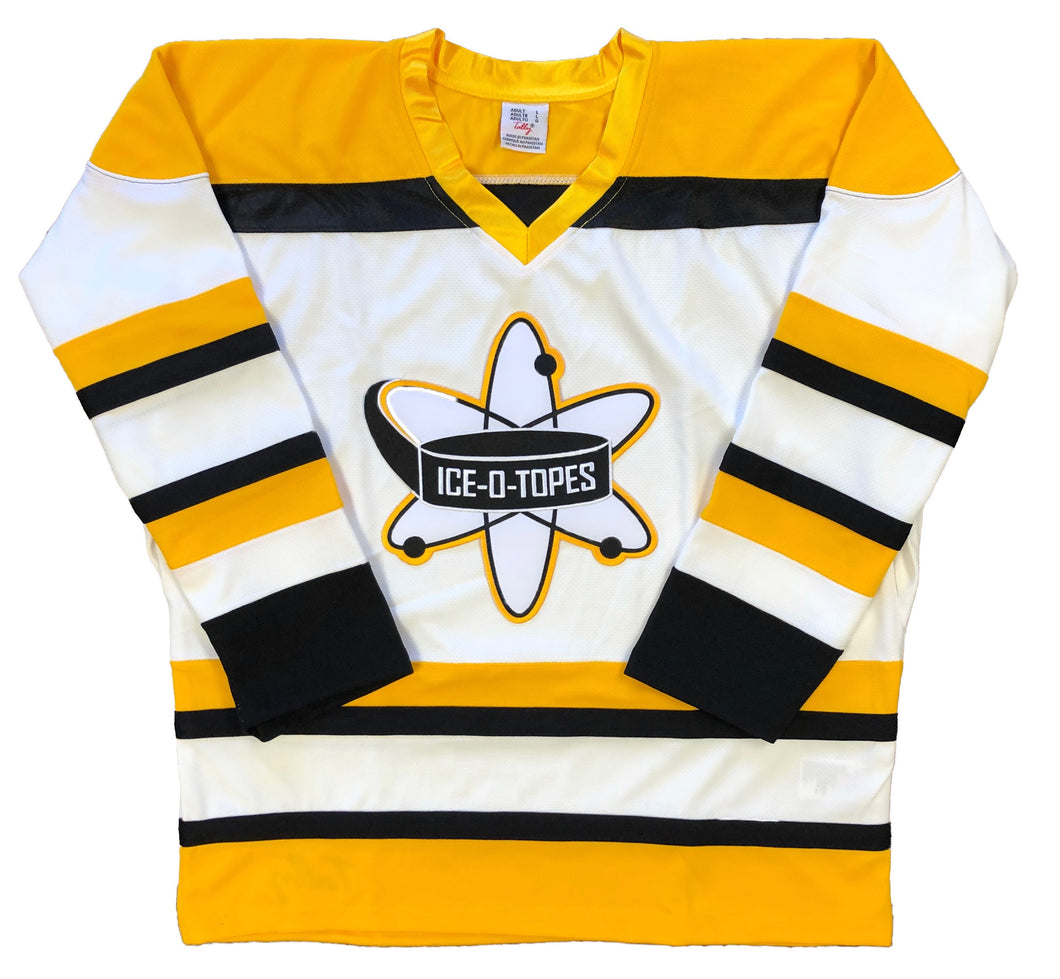 Custom Hockey Jerseys with an Ice-O-Topes Embroidered Twill Logo