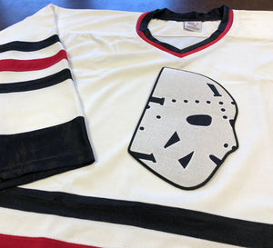 Custom Hockey Jerseys with a Goalie Mask Twill Logo