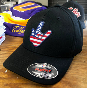 Flex-Fit Hat with a Rock-On crest / logo $39 (Black)