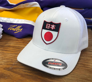 Flex-Fit Hat with a Japan crest / logo $39 (White / White)