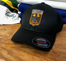 Load image into Gallery viewer, Flex-Fit Hat with a team Germany crest / logo $39 (Black)
