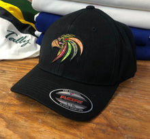 Load image into Gallery viewer, Flex-Fit Hat with a Hawk crest / logo $39 (Black)
