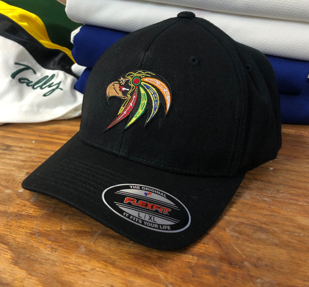 Flex-Fit Hat with a Hawk crest / logo $39 (Black)
