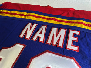 Custom hockey jerseys with the Scouts embroidered twill team logo.