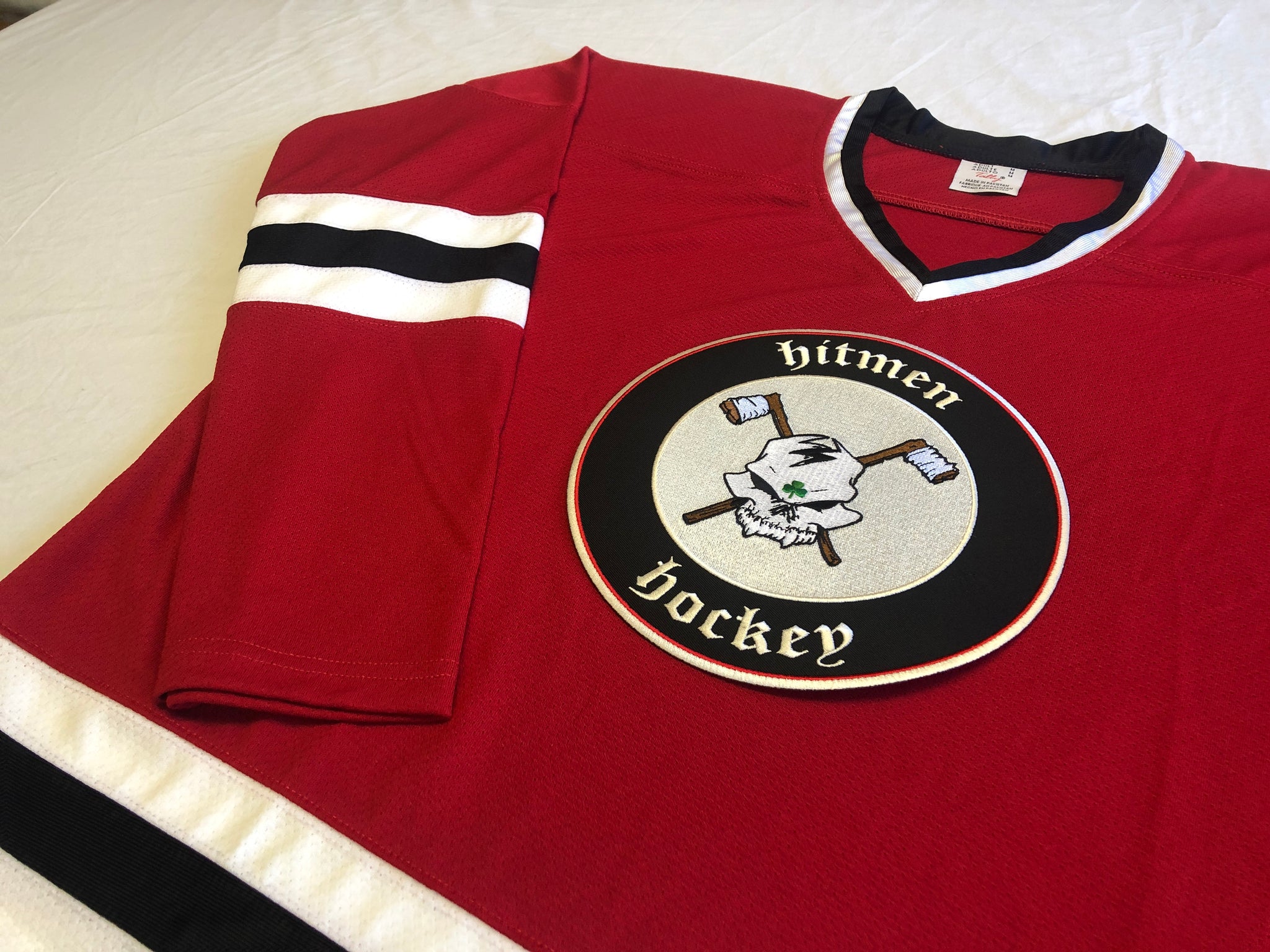 Custom Hockey Jerseys with the Hitmen Hockey Embroidered Twill Logo – Tally Hockey  Jerseys