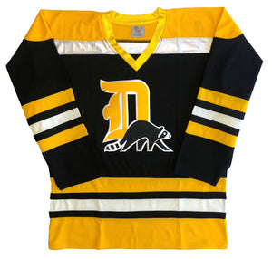 Custom Hockey Jerseys with a "D" Embroidered Twill Logo