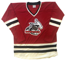 Load image into Gallery viewer, Custom hockey jerseys with the Boozers logo
