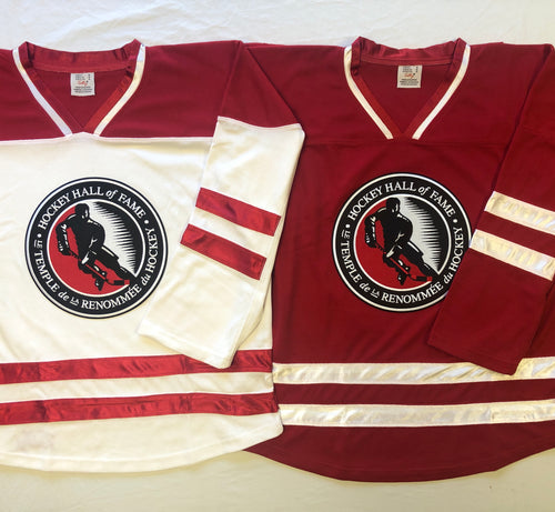 Custom hockey jerseys with the Hockey Hall of Fame logo