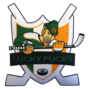 The Lucky Pucks embroidered twill logo
