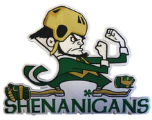 Load image into Gallery viewer, The Shenanigan&#39;s embroidered twill team logo.
