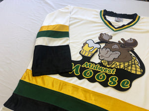 Custom hockey jerseys with the Midwest Moose logo