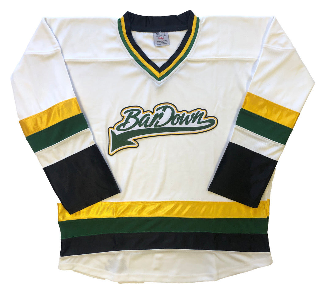 Custom hockey jerseys with Bar Down Embroidered Twill Logo