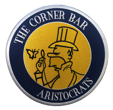Load image into Gallery viewer, The Corner Bar Aristocrats embroidered twill team logo.
