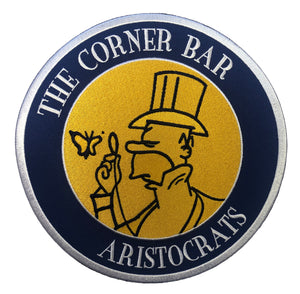 The Corner Bar Aristocrats embroidered twill team logo.