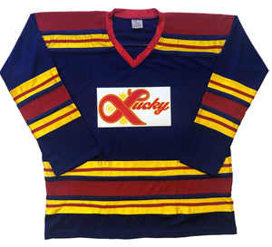 Custom hockey jerseys with the Lucky logo