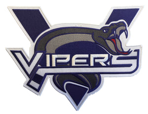 The Vipers embroidered twill team logo.