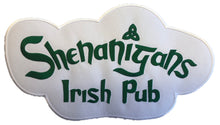 Load image into Gallery viewer, The Shenanigans Irish Pub embroidered twill team logo.
