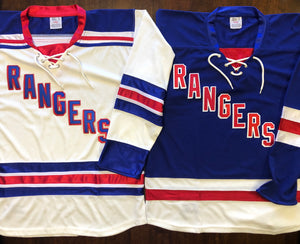 Custom Hockey Jerseys with Rangers in Twill Letters