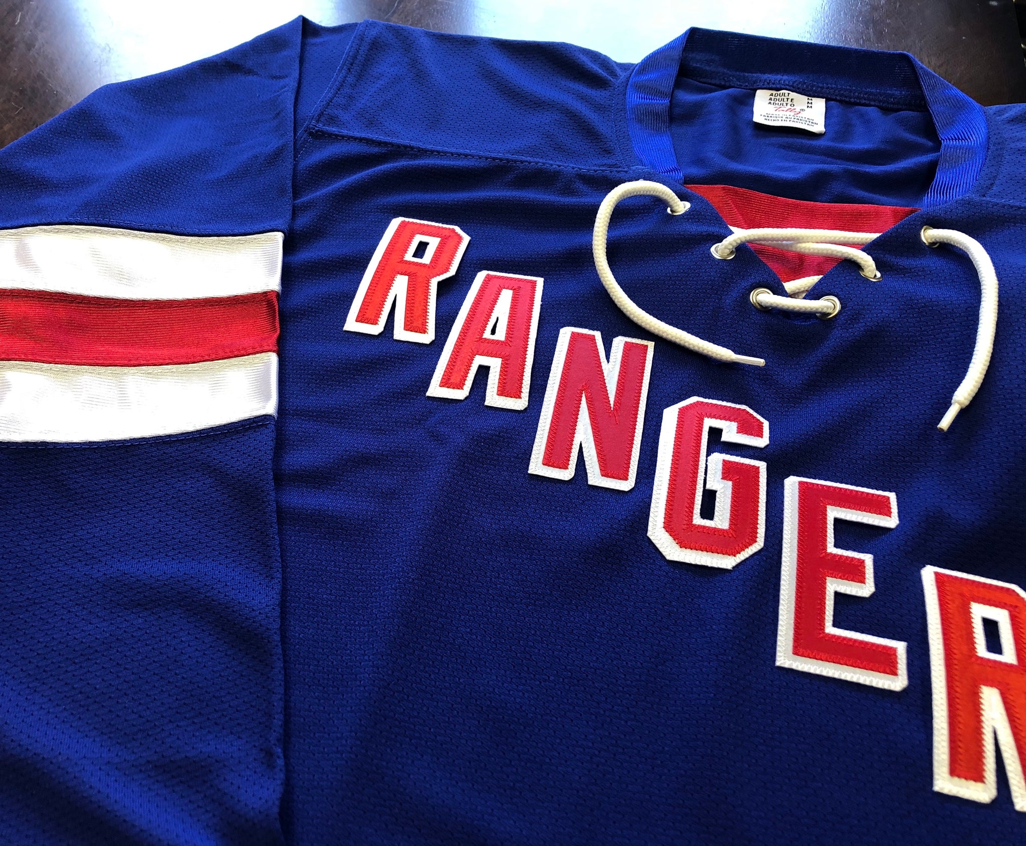 Custom Hockey Jerseys with Rangers in Twill Letters – Tally Hockey