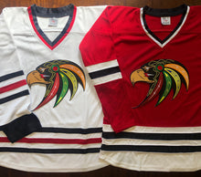 Laden Sie das Bild in den Galerie-Viewer, Individuelle Hockey-Trikots mit einem Hawk Twill-Teamlogo 
